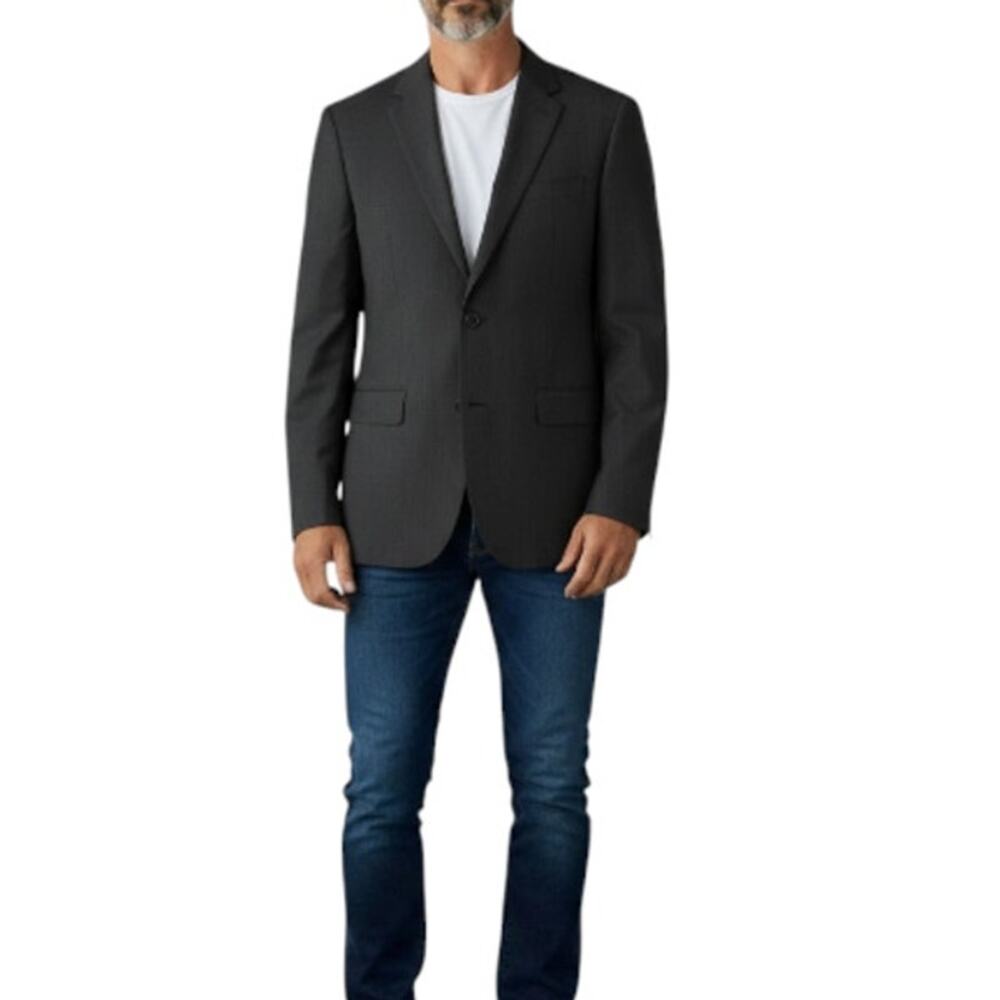 HUGO BOSS Pasolini Wool Blend Blazer Men 44R Black Business Timeless Made In USA